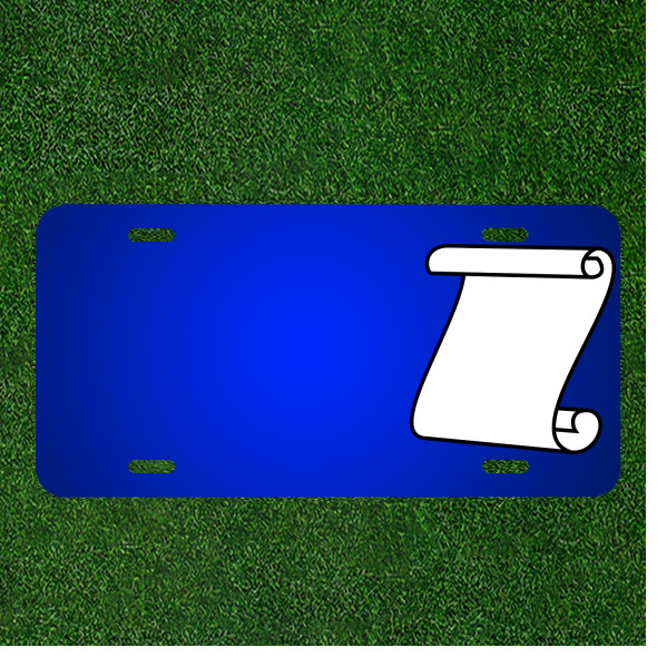 Custom Personalized License Plate With Add Names To Scroll Paper White Blank
