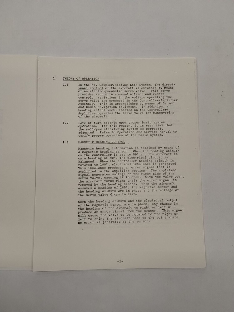 Brittain Industries Mooney Navigation Coupler Operation & Service Instructions