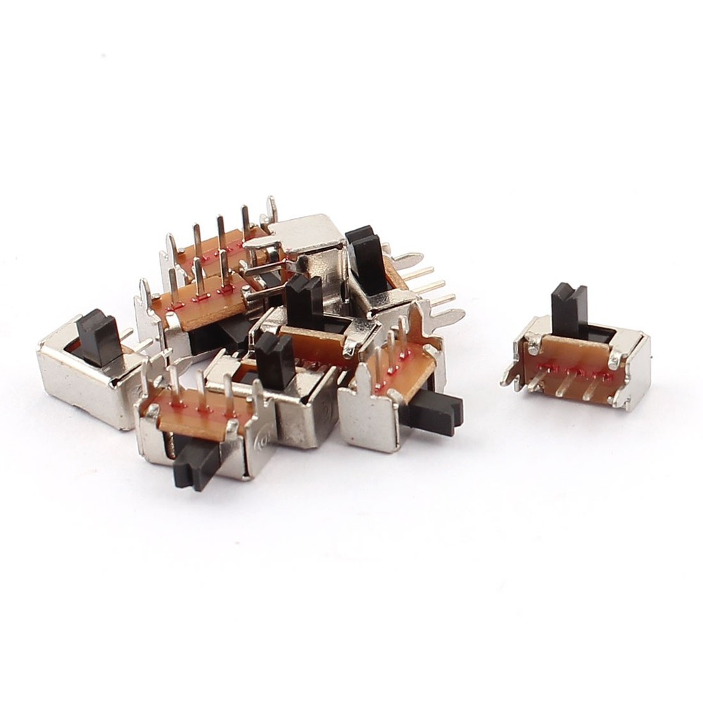 10 x ON/OFF 2 Position 3P SPDT Right Angle Panel PCB Mini Slide Switch