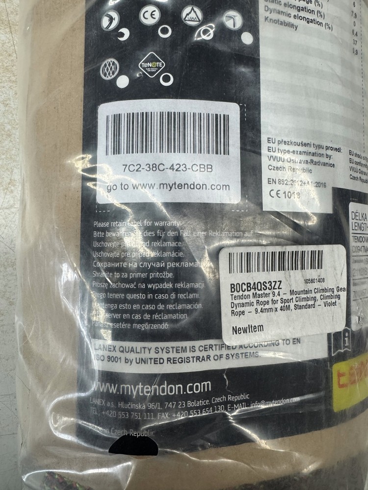 TENDON Master 9.4mm Dynamic Climing Rope - Purple