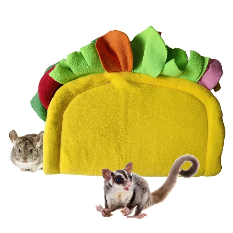 Plush Hamster Mouse Hideout House Mini Tacos Shape Model Hamster Nest