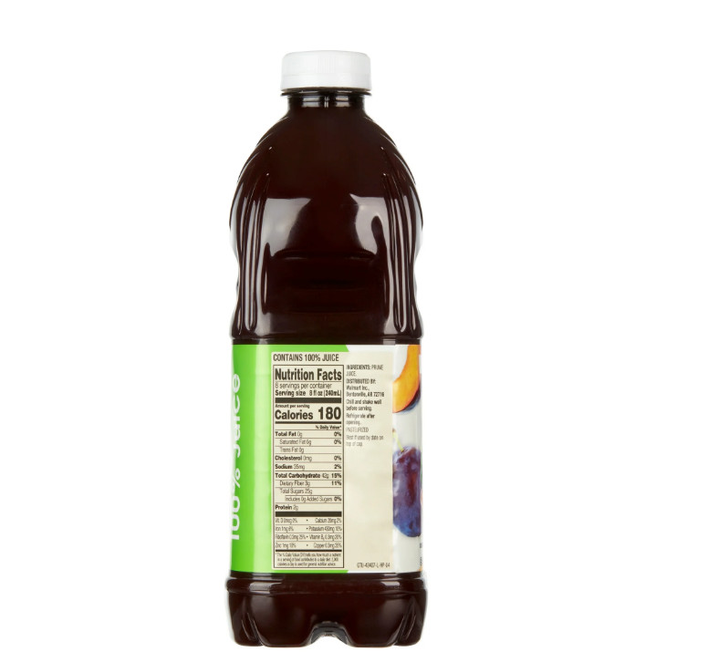 Great Value 100% Prune Juice, 64 fl oz (2 pack)