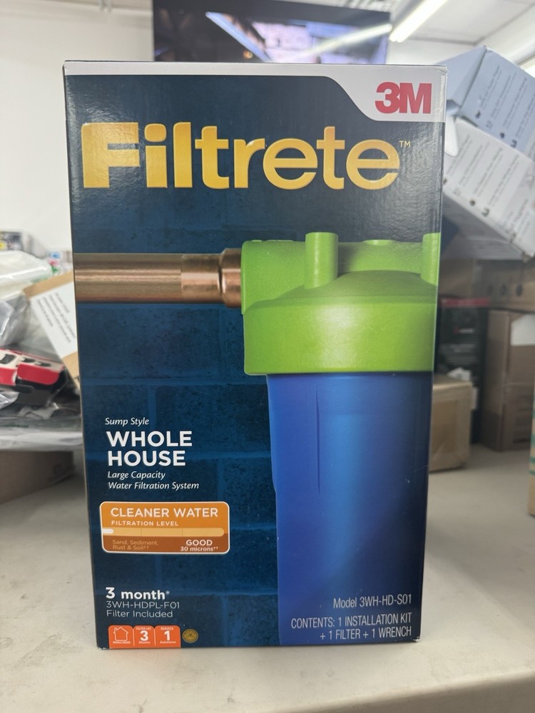 Filtrete 3WH-HD-S01 Sump Style Whole House Large Capacity Water Filtration New