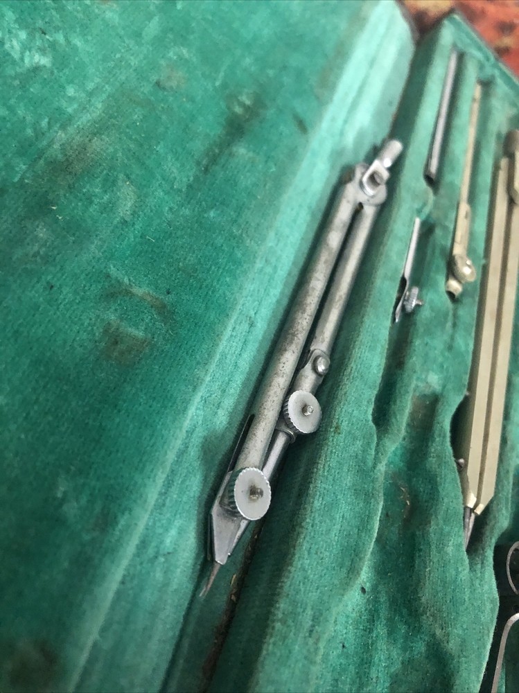 Vintage Complete Incomplete Drafting Set With Hard Shell Case Germany