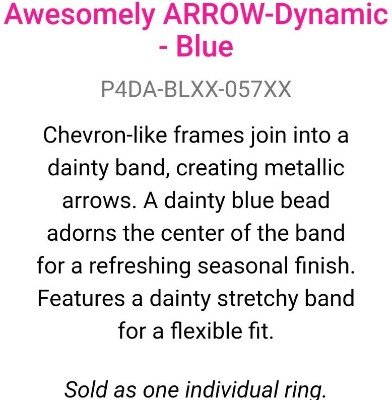 NEW Paparazzi adjustable ring AWESOMELY ARROW DYNAMIC blue bead