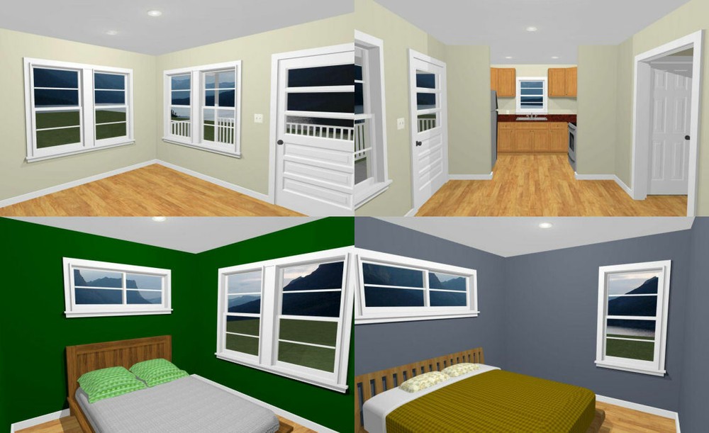 30x20 House -- 2 Bedroom 1 Bath -- 600 sq ft -- PDF Floor Plan -- Model 2C