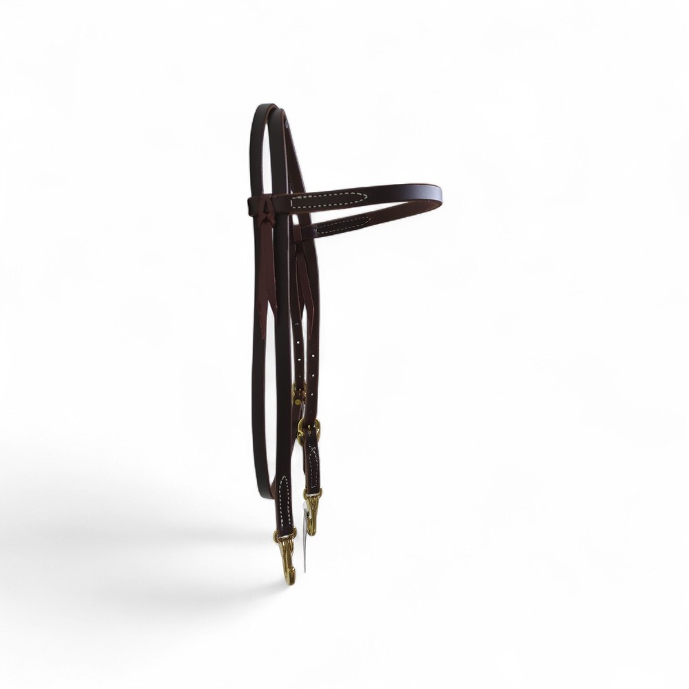 Berlin Custom Leather Oiled Browband Headstall w/ Snaps