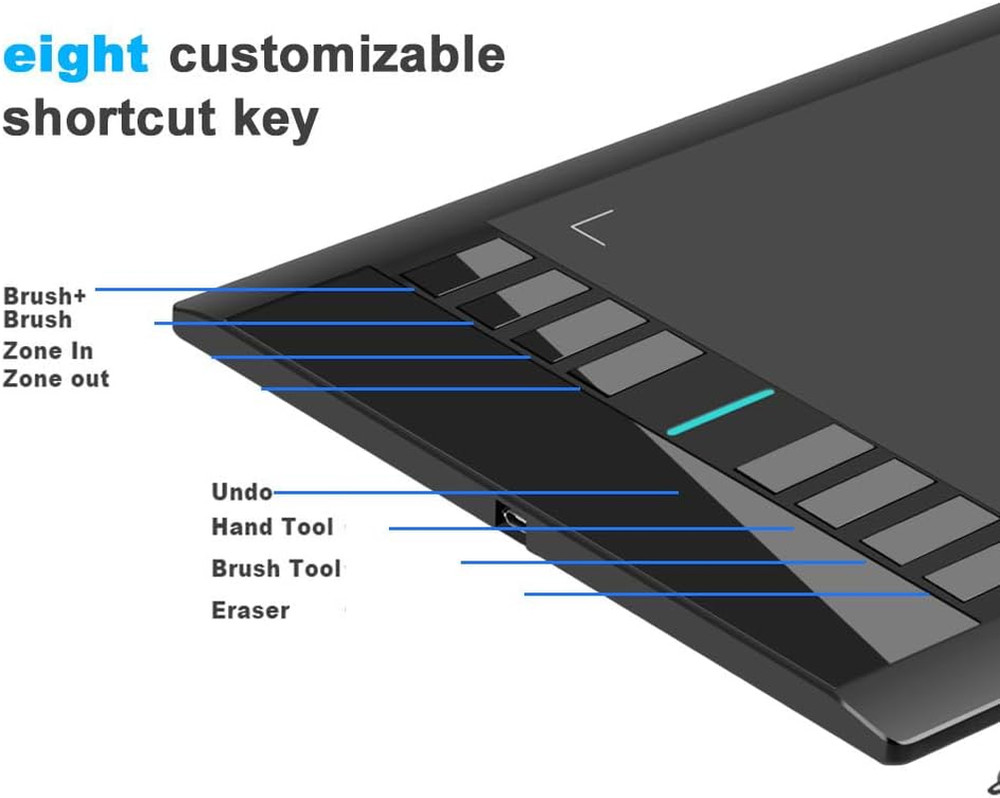 Drawing Tablet Graphics, M708 V2 Upgrade Pc&Computer&Android Device,10X6 Inch Ul