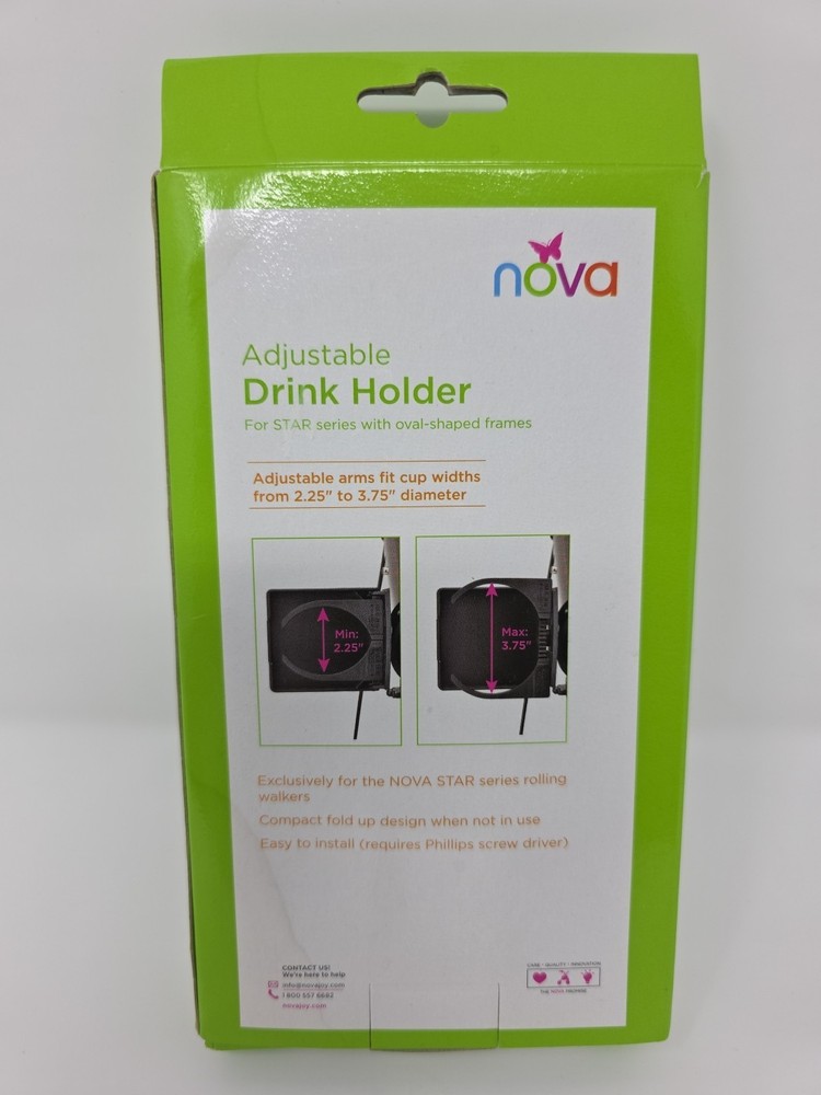 Nova Adjustable Drink Holder CH-1000 Folds Flat - NEW