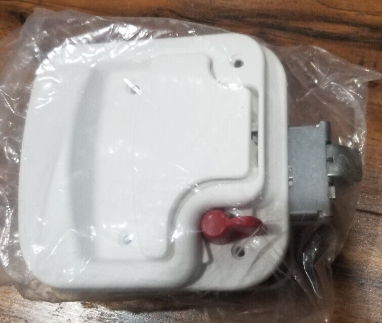 White RV Entry Door Lock Handle Knob w/ Deadbolt Camper Travel Trailer Latch Key