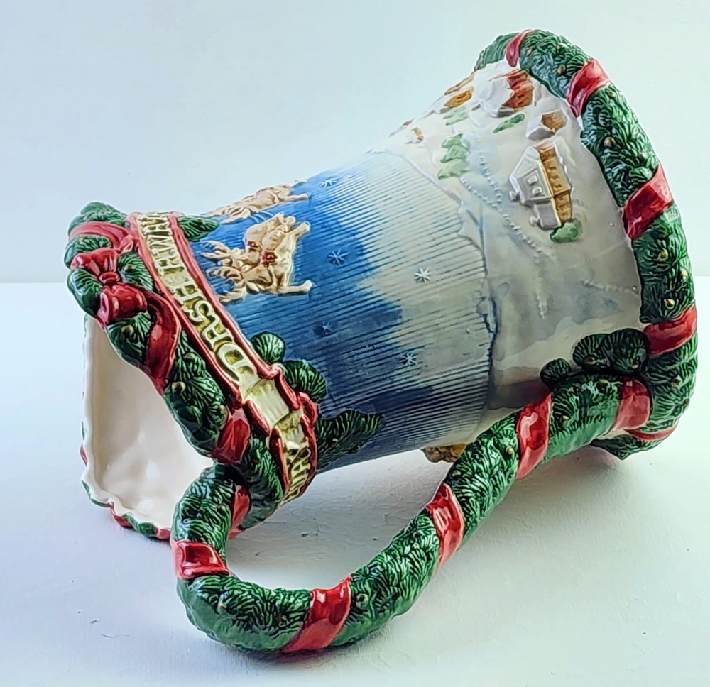 FITZ & FLOYD - The Night Before Christmas- 1.5 Quart Pitcher -Dash Away - 1993