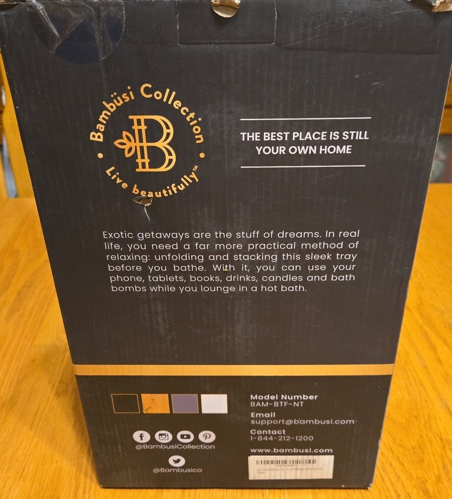 Foldable Bamboo bath Tray