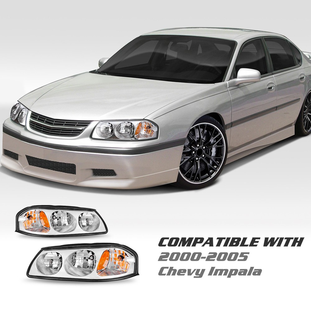 For 2000-2005 Chevy Impala Headlights Replacement Headlamps Pair Left+Right