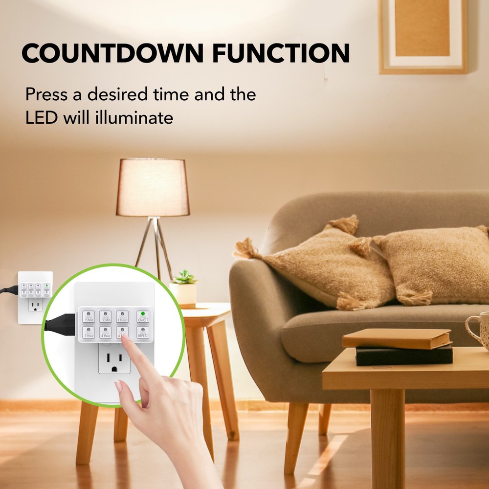 BN-LINK Indoor Countdown Timer with Repeat Function, Heavy Duty 15A/1875W