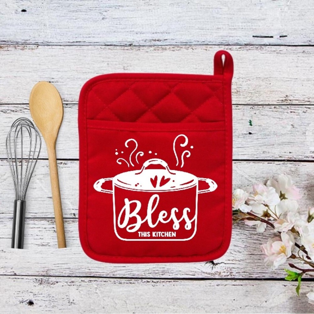 Bless This Kitchen - Pot Holder - Hot Pad - Polyester & Neoprene - 004