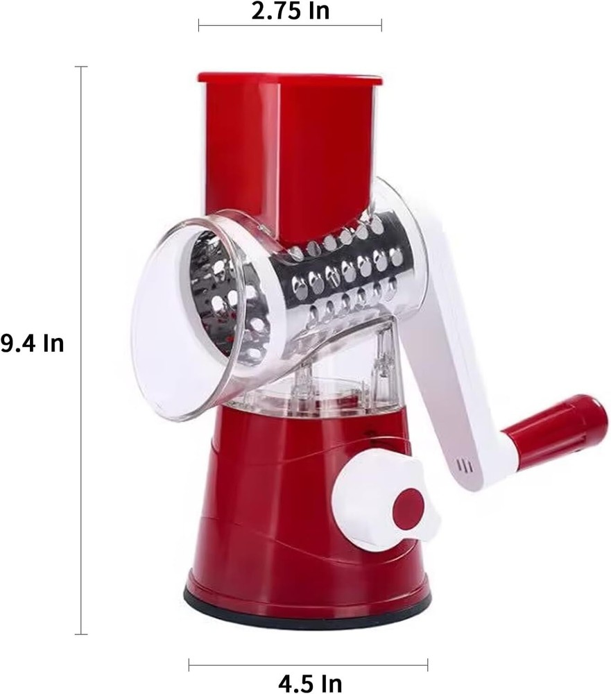 Rotary Cheese Grater with Replaceable Blade,Walnut PotatoCarrot Vegetable Slicer