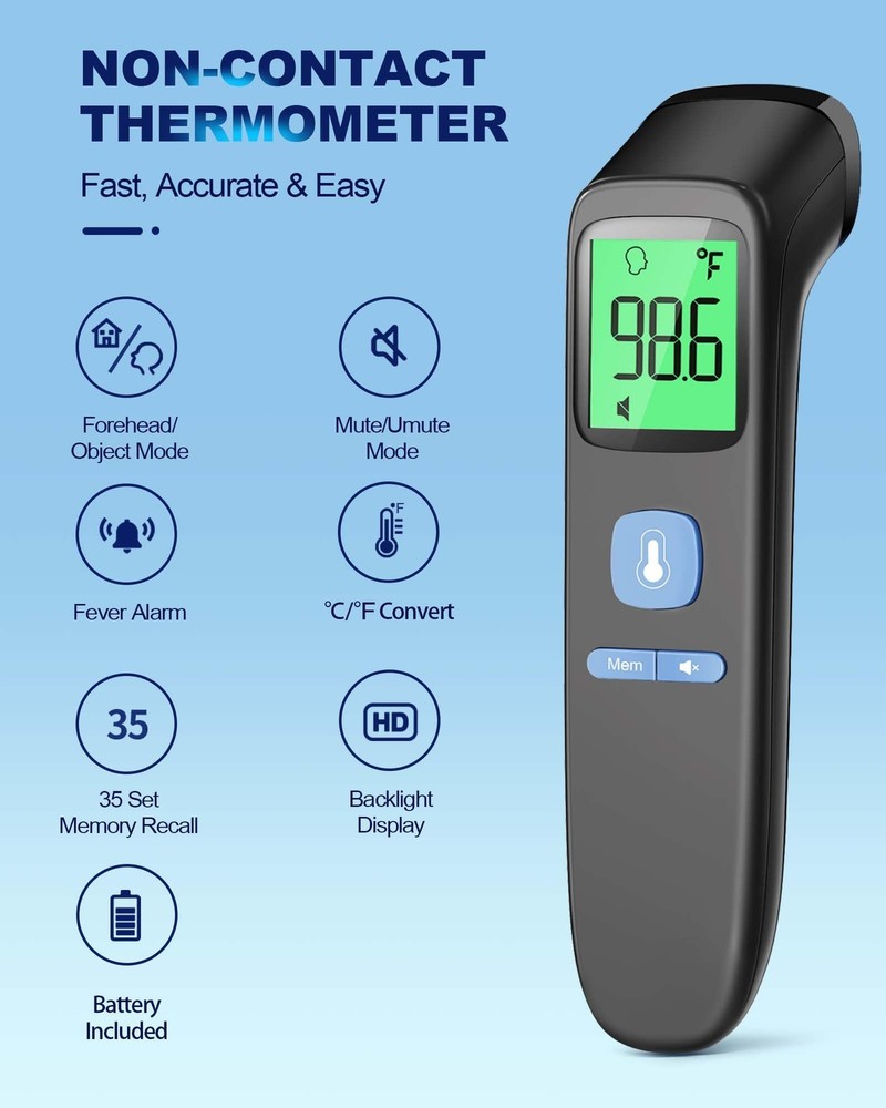 No Touch Forehead Thermometer Infrared Digital