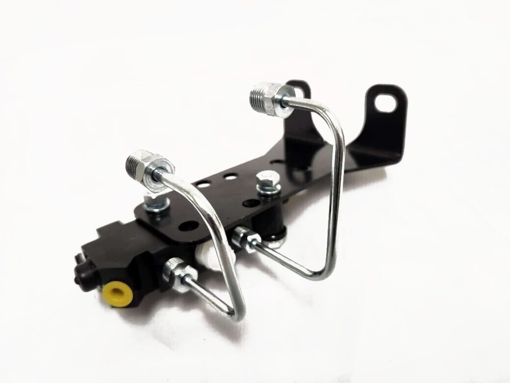Black Disc Disc Brake Proportioning Valve Bottom Mount Bracket w/ Lines Kit