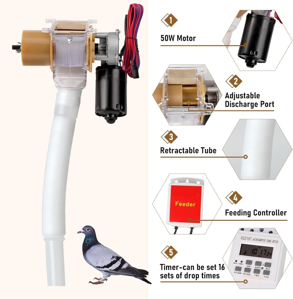 Timed Automatic Chicken Feeder and Duck Feeder, Timed Poultry Feederer Great for