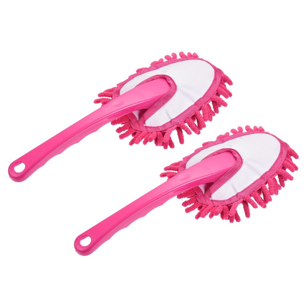 Microfiber Chenille Dust Washable Cleaning Brush, Red, 2pcs