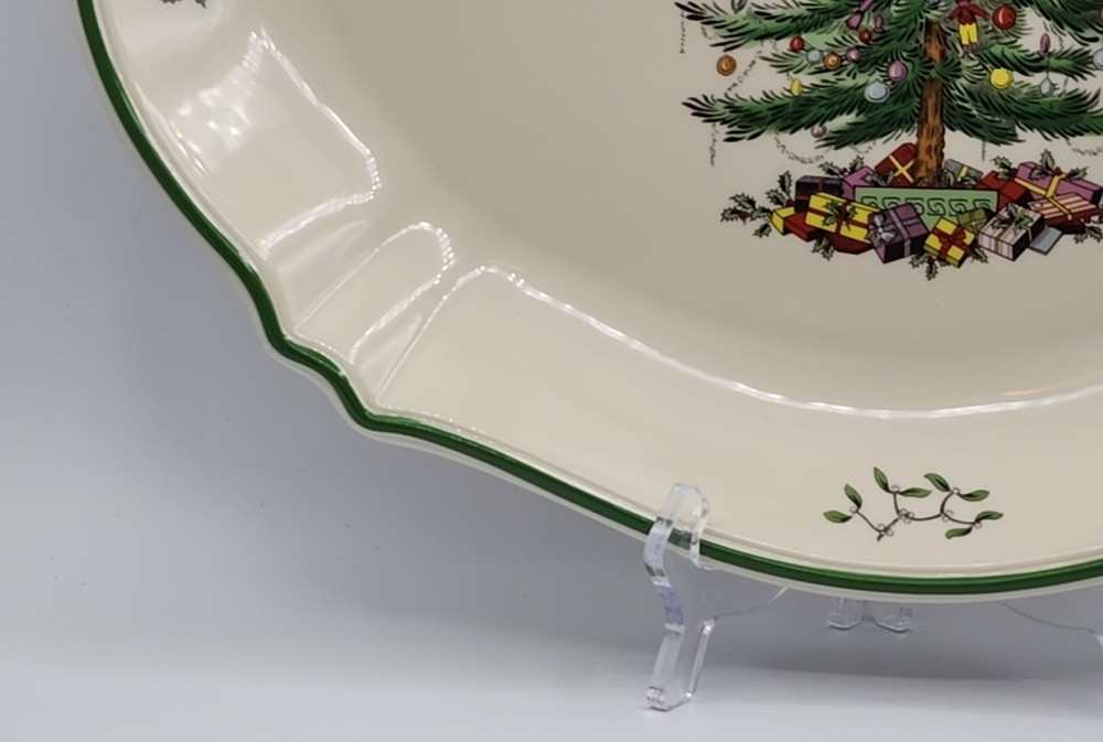 Large Spode Christmas Tree Oval Serving Platter 17 1/4" x 13 1/4" Original Box