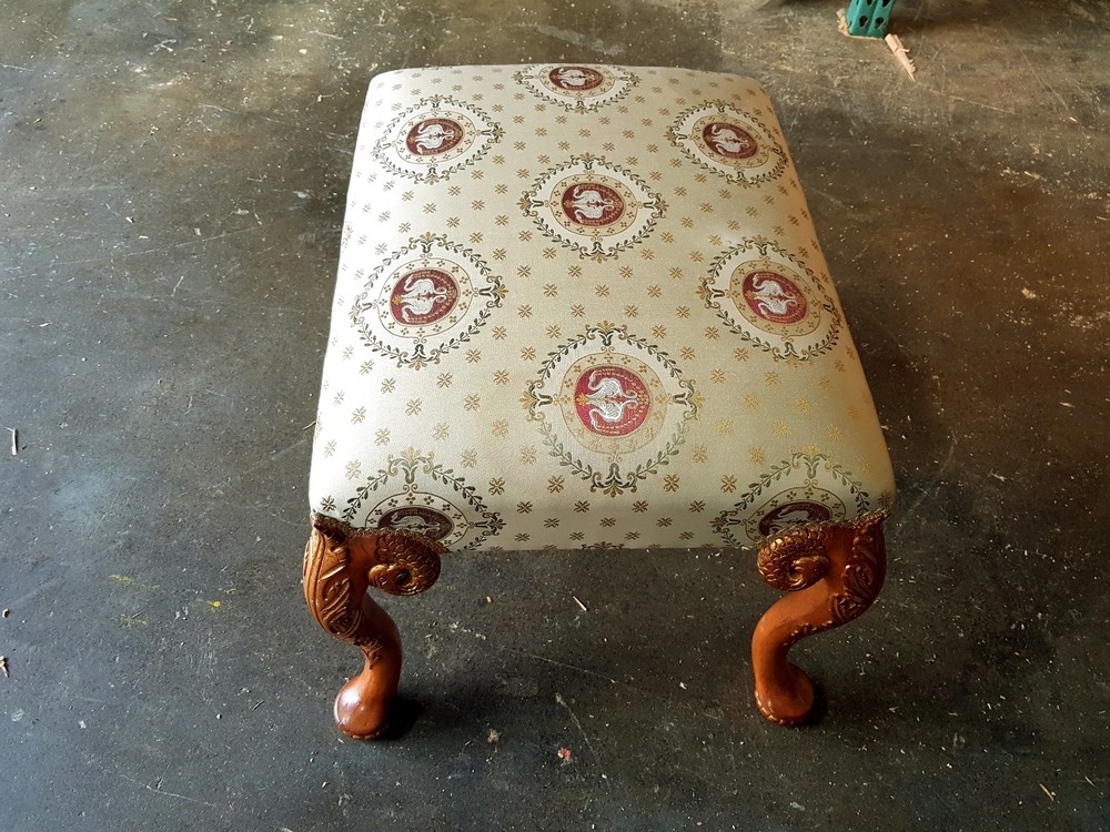 WOOD BENCH WITH RUBBED GOLD
