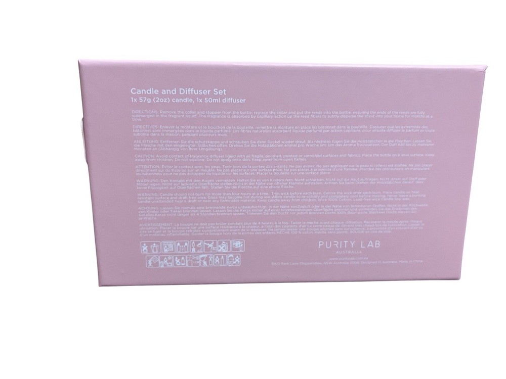 Purity Lab Rose Quartz infused Fertility Healing Candle and Diffuser Set