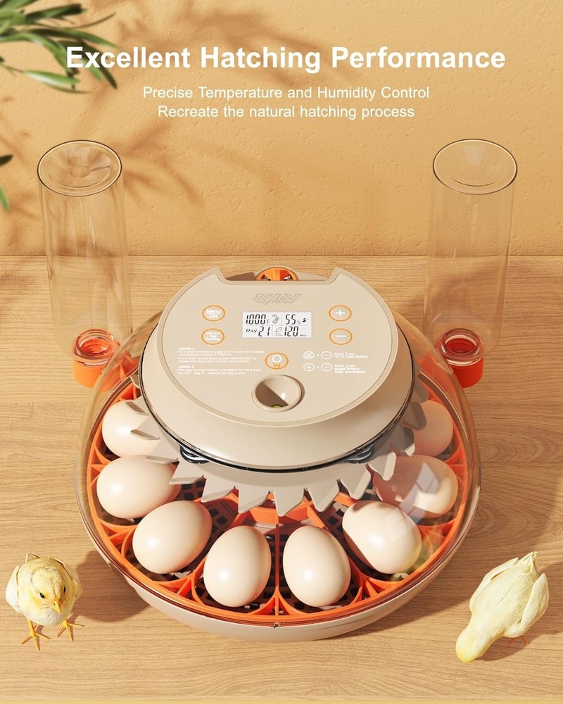12 Egg Incubators for Hatching Eggs with Automatic Egg Turning and Humidity Cont