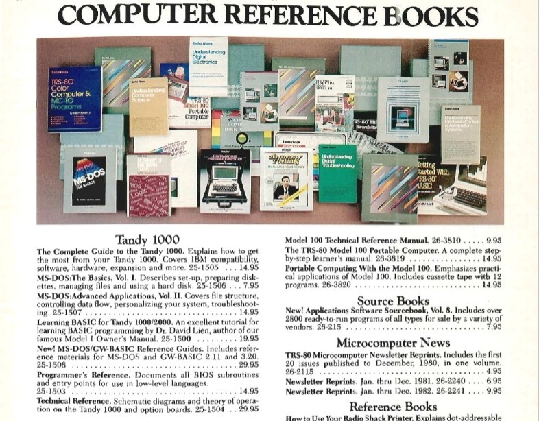 25-1508 Radio Shack Tandy 1000 Reference Manuals for MS-DOS/GW-Basic from 1987