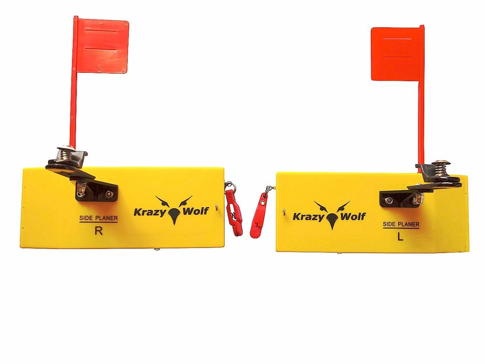 Krazywolf Planer Board P009,Includes Spring Flag system,Left&Right L8"xW3",Pa...