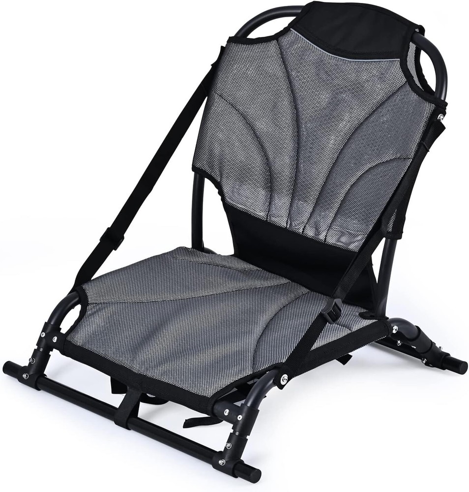 Folding Kayak Seat Breathable for Inflatable Kayak w/ Back Support Adjustable