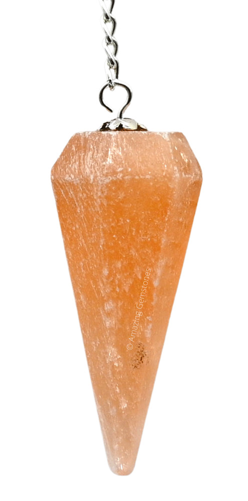 Orange Selenite Dowsing Crystal Pendulum