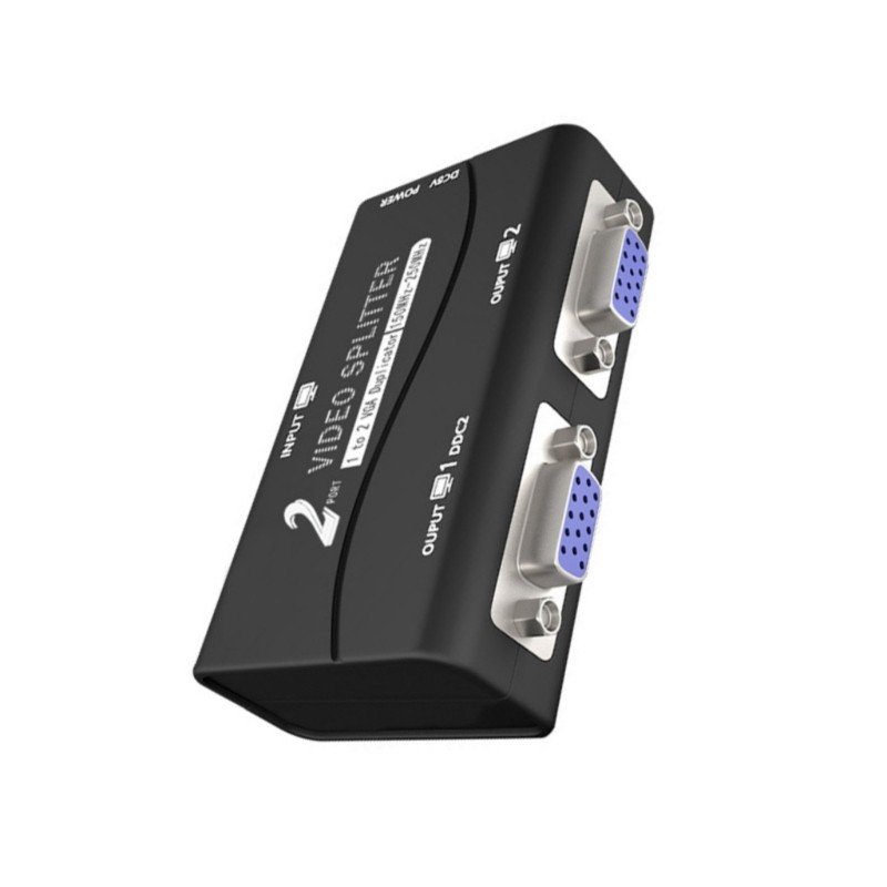 High Resolution VGA Splitter Amplifier Box For Double Monitors Projectors