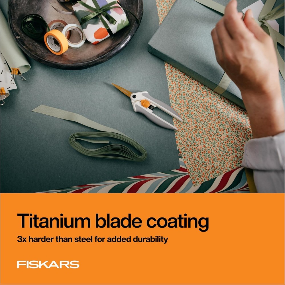 Fiskars Easy Action Micro-Tip Titanium Scissors, Sharp Blades for Cutting Precis
