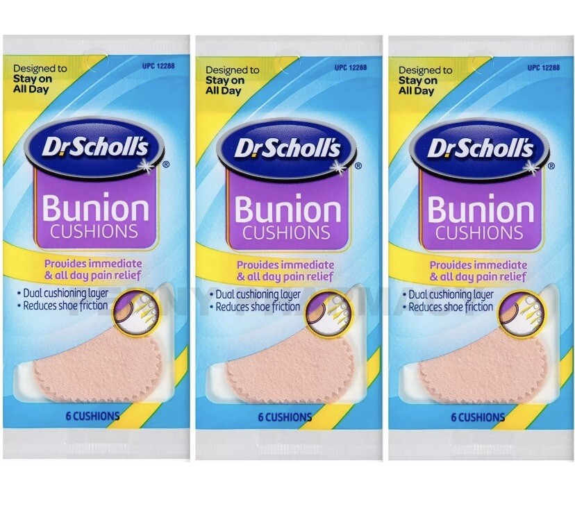 3 Pack- Dr Scholls BUNION Cushions Felt 6ct each