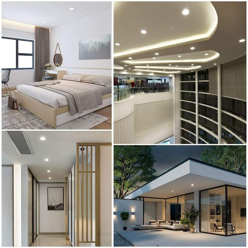 12W 6" LED Recessed Lighting 10 Pack Panel Ceiling Light Ultra-thin Cool White