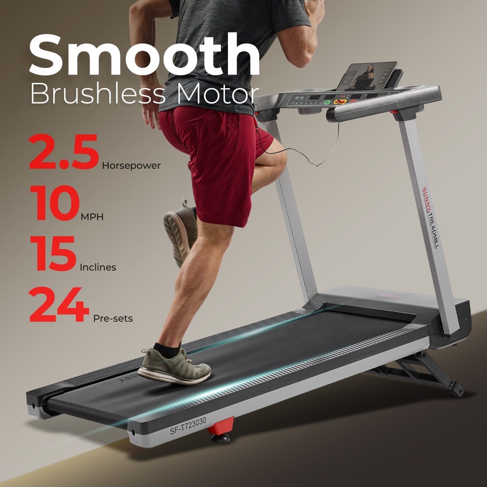Foldable Treadmill Fully Assembled One Click Quick Button Auto Incline 20" Deck