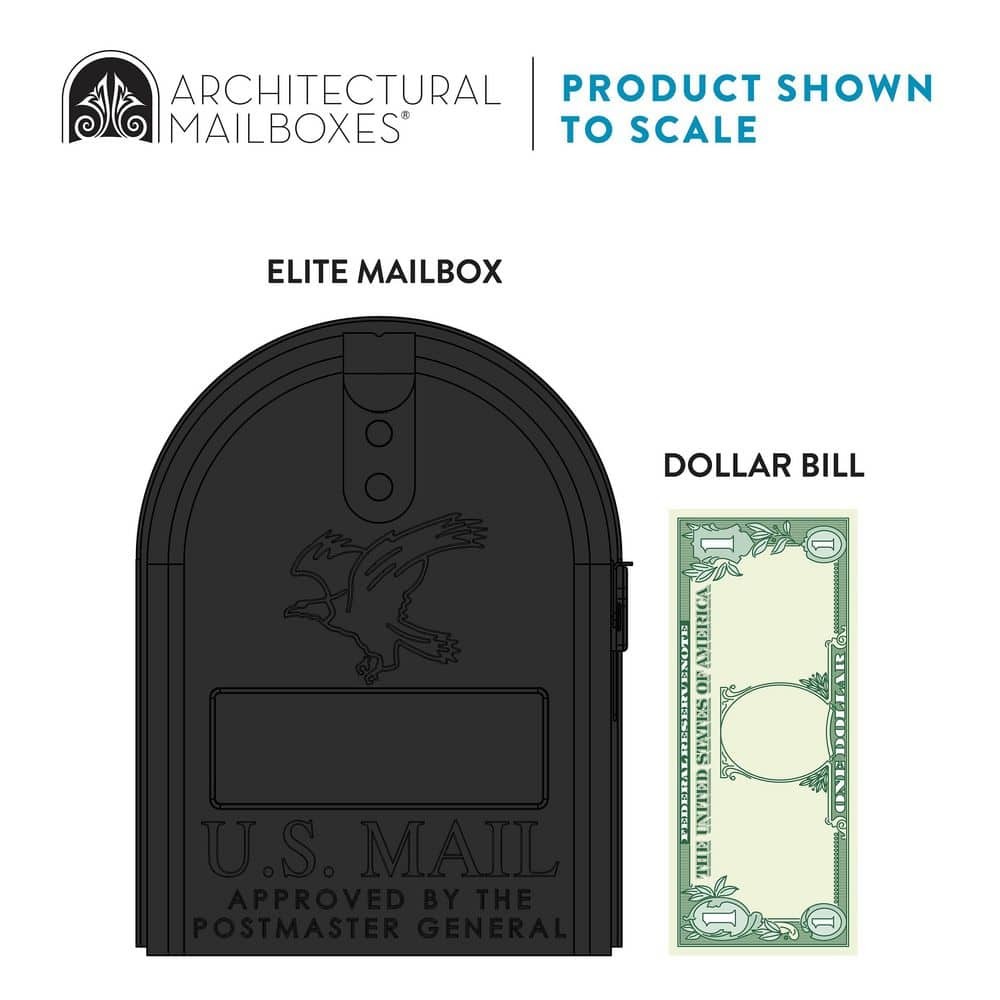 Architectural Mailboxes Elite Black Medium Galvanized Steel Mailbox Post Kit