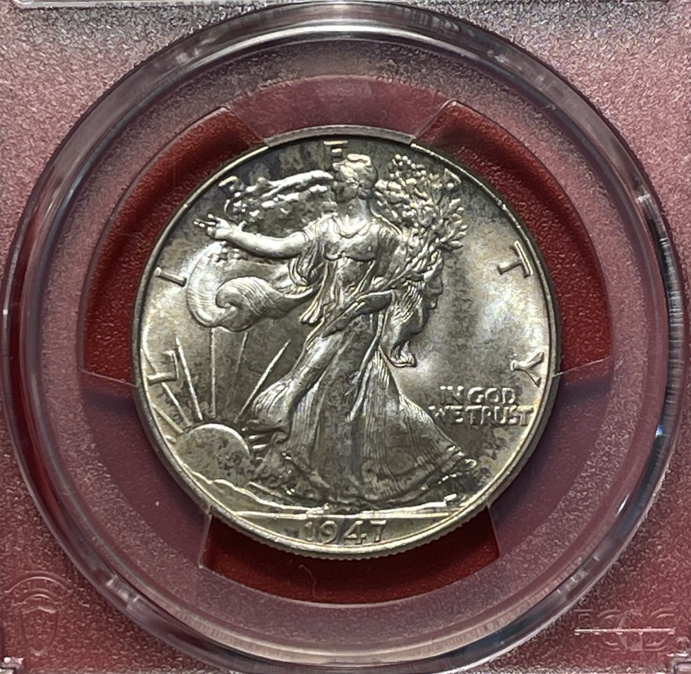 1947 P Silver Walking Liberty Half Dollar, PCGS graded MS65.