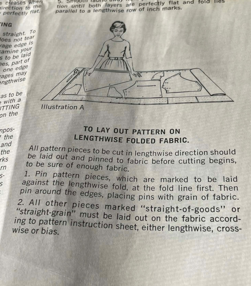 Instructions ONLY Dritz Pattern Cutting Board 1960s Vintage Advertising Dritz