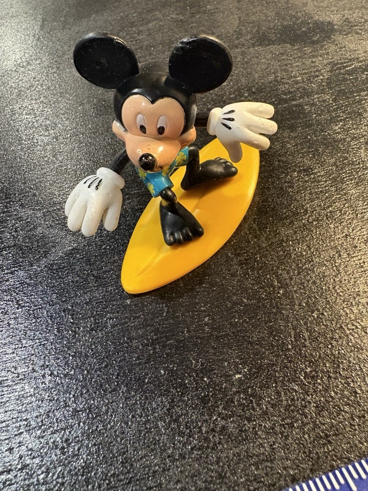 Disney Mickey Mouse Surfboard Figurine 3.5”