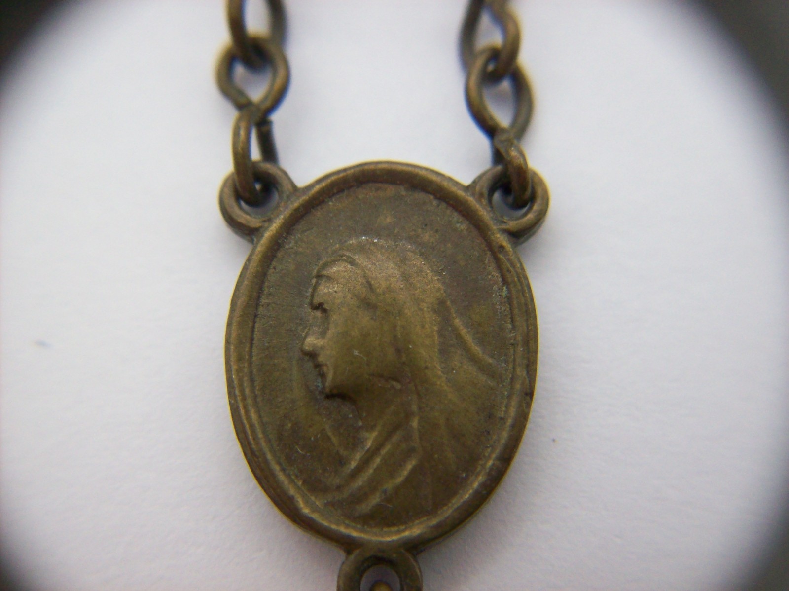 Vintage Catholic Rosary Black Beads Brass Crucifix Made in Czechoslovakia