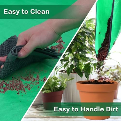 Plant Repotting Mat,Extra Large Waterproof 43 in x 30 in (Rectangular) Green