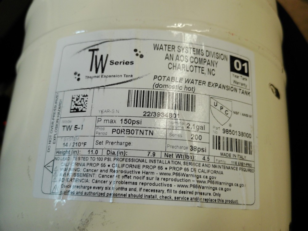 Portable Water Expansion Tank Model-TW 5-1