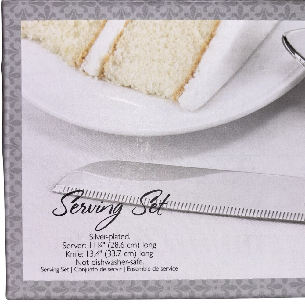 Silver Plated Wedding Cake Serving Set Graceful Heart Hortense Hewitt