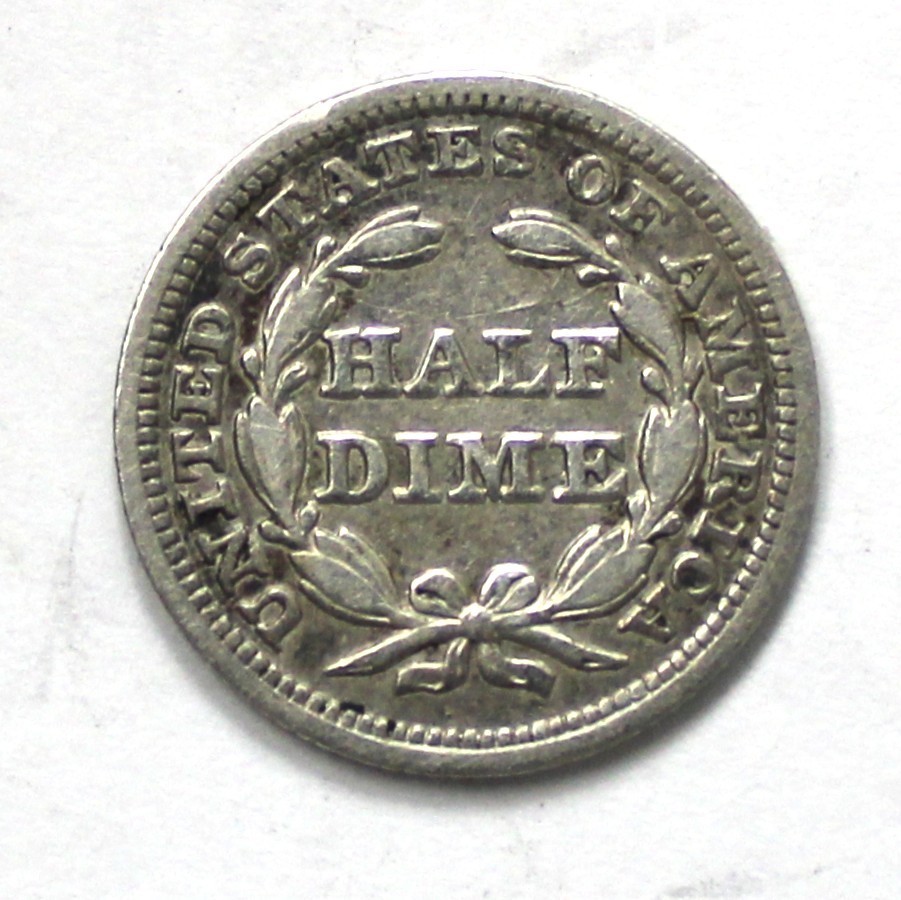 1848 Medium Date Half Dime Extra Fine Obverse Richly Toned !!!