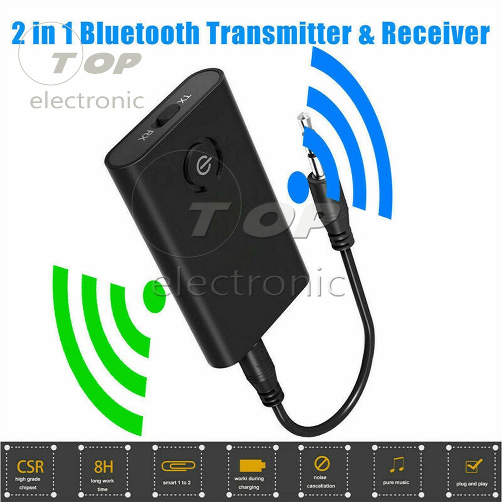Bluetooth 5.0 Transmitter and Receiver 2-in-1 Wireless Audio Aux 3.5mm Adapter