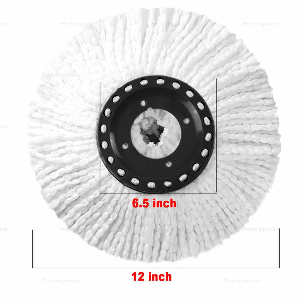 6 Pack Replacement Microfiber Mop Head Easy Cleaning Wring Refill for Spin Mop