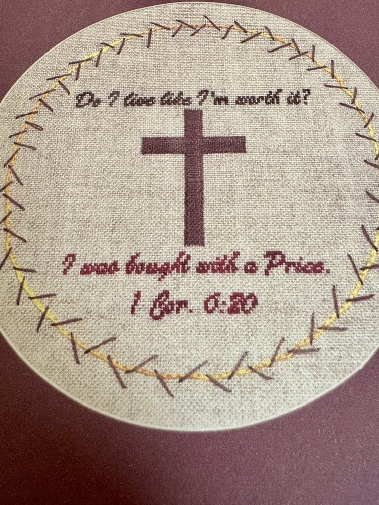 DebBees Designs Needlepoint Pattern Religious Worth It 2004 6” Floss Chart Kit