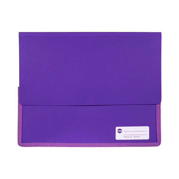 NEW 5x Marbig Polypick Document Wallet Heavy Duty A4 Purple Pack